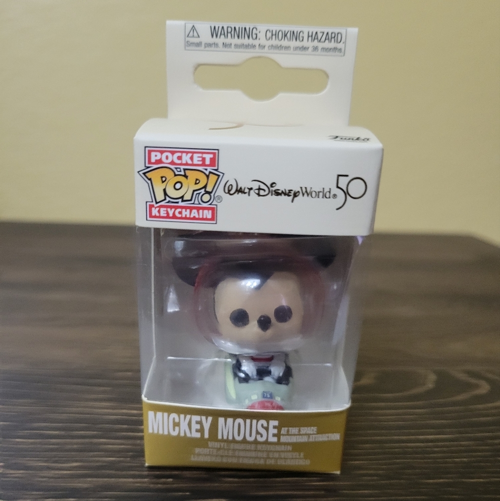 4/$10 WDW 50th Mickey Mouse Funko POP Pocket Keychain Space Disney World NEW